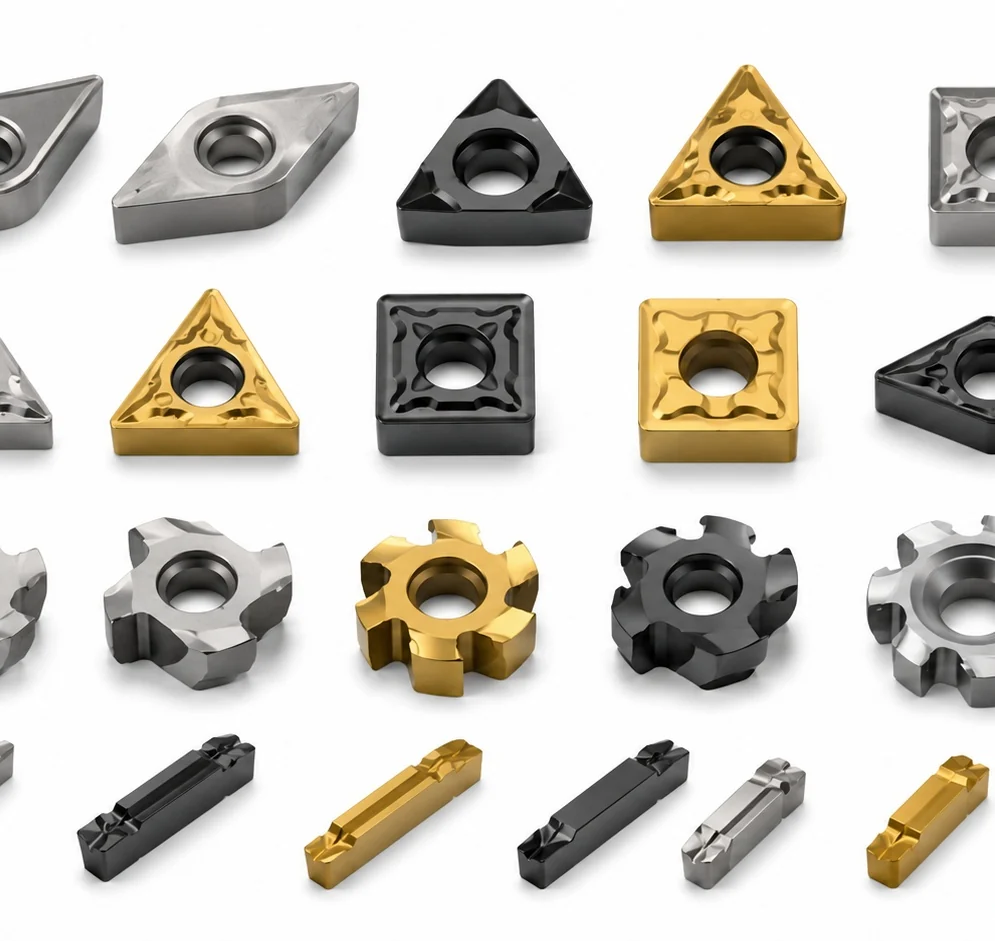 Assorted carbide inserts and cutting tools